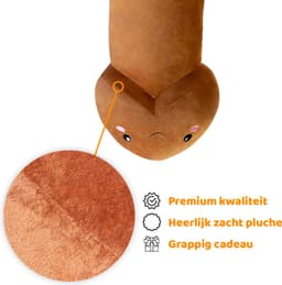 Zachte en grote penis piemel knuffel -  kussen - XL formaat (1 meter) - bruin — thumbnail 3