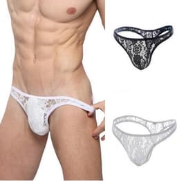 Kanten string voor heren - Zwart - Sexy ondergoed mannen maat S/M — thumbnail 2