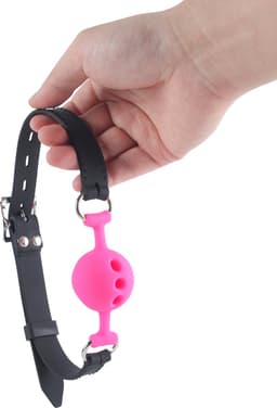 Banoch - ballgag siliconen small - roze Ø 3,5 cm - bdsm — thumbnail 2