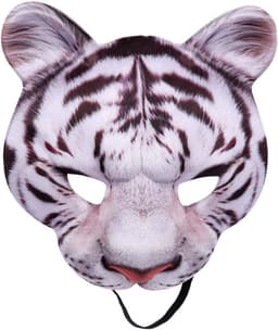 Realistisch Geprint Halve Masker voor Dierenkostuum, Tijger Masker voor Halloween, Carnaval, Feest, Cosplay en Verkleedpartijen — thumbnail 1