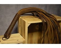 Flogger Hardtail - 24 tails – Echt Leder - BDSM – Zweep - Seks zweep – Bondage – BDSM zweep – 2 tinten bruin- Dominantie Sexspeeltjes voor Koppels - BDSM Sex Toys Vrouwen en Mannen
