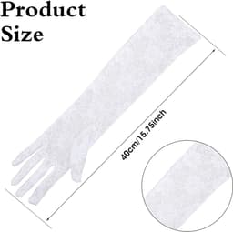SMOAKEZ- Bruidshandschoenen Lange Kanten - Vingerhandschoenen met Bloem - Danshandschoenen - Elastische Handschoenen - Theefeestkostuum - Luxe Comfort Pasvorm — thumbnail 4