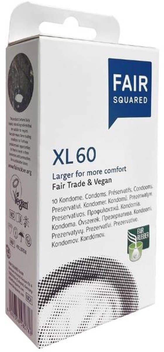 Fair Squared XL 60mm eco fair trade 10 condooms — afbeelding 1