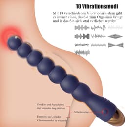Daity Vibrator met 7 balletjes, anaalplug met 10 vibratiestanden, prostaatstimulerend speeltje, erotisch seksspeeltje voor stellen, extreme seks — thumbnail 3
