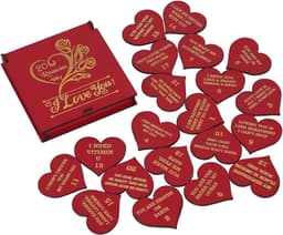 Romantische Cadeaubox - Liefdesgeschenken Koppels - Liefde Uiten - 20 Romantische Berichten - Hart 5cm - Rood — thumbnail 4