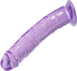 Gigantische Realistische Dildo met Zuignap – 24cm x 5cm Grote G-spot Dildo – Flexibel Jelly Materiaal met Geaderde Textuur – Handsfree Gebruik – Seksspeeltje voor Mannen en Vrouwen/Koppels – Transparant — thumbnail 5