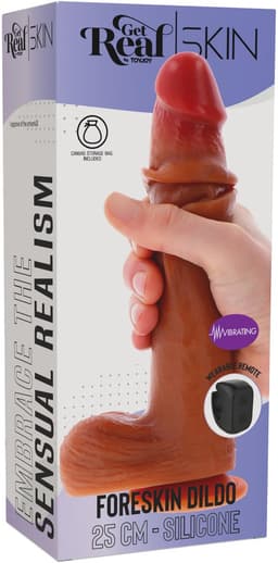 Foreskin Dildo Vibrerende Siliconen 25 cm — thumbnail 2