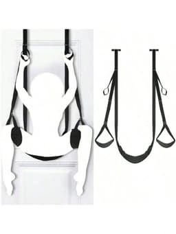 Oneay Deurseksschommel met zitje, BDSM-beperkingen, hangende deur, dijbeenbanden, verstelbare sexy slavenbondageschommel, handboeien, dijbeenboeien, seksmeubels, seksspeeltjes voor volwassenen voor koppels, SM-spelletjes, draagvermogen tot 136 kg — thumbnail 1