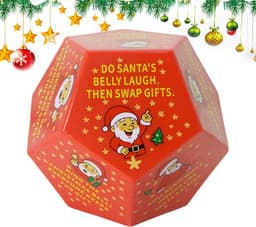 Kerstmis Dobbelspel - Kerstman Dobbelsteen - Feestelijke Spelletjes - Interactief Entertainment - 7.8x7.8x6.5 cm - Enkel kenmerk — thumbnail 1