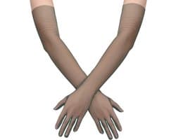 Vrouwen Lange Handschoenen Elleboog Lengte Tule Mesh Halloween Cosplay Opera Bruiloft (Groen)