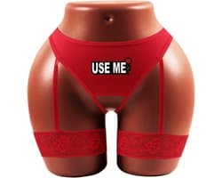Sexy Rode Open String met Kousenbanden - USE ME - GEBRUIK ME! - direct toegang - Sexy - Open kruis - maat XL