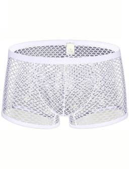 Witte Visnet Boxershort Heren – Sexy Transparant Herenondergoed – Maat M/L — thumbnail 2