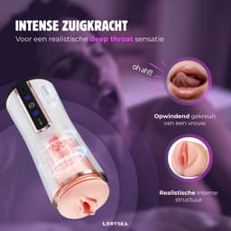 Lunvira® Elektrische Masturbator - Sex Toys Voor Mannen Zelf Aftrekken - Pocket Pussy - 10 Vibratiestanden - USB-Oplaadbaar - blowjob simulator — thumbnail 2