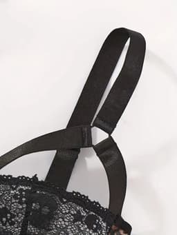 Sexy Lingerie Body – Zwart, Mesh & Jarretels – Panterlook & Kant – Verstelbare bandjes – Bondage Look – BDSM – Kinky – Verleidelijk, Sensueel & Krachtig – Lingerie Erotisch – Lingerieset –Lingerie Sexy Setje – Dare to Undress – XS/S, M, L, XL, XXL — thumbnail 5
