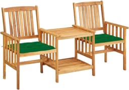 Terrasmeubelen, tuinbank, meubelsets, tuinstoelen met theetafel en kussen, acacia massief hout — thumbnail 1