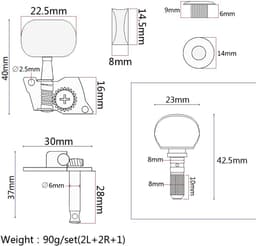5Pcs Zinklegering Gitaar Accessoires Banjo Machine Hoofd Tuners Tuning Pinnen Sleutel Met Bushings Set Voor Akoestische Folk Klassieke Gitaar — thumbnail 1