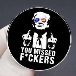 2 stuks Trump emaille pinnen, humor mock reversspeldjes, grappig Engels alfabet legering badge, 3cm(1.2"), Metaal, Geen edelsteen — thumbnail 5