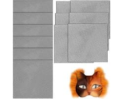 Set van 12 DIY Oogmasker Versterkingsgaas voor Schilderen, Katten, Vossen en Cosplay, Perfect voor Halloween en Feestdagen