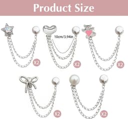 10 PCS Broek Clips Voor Dames Strik Hart Ster Beer Parel Broekspeld Jeans Clip Verkorter Kledingclip Broek Accessoires Zoom Clip — thumbnail 2