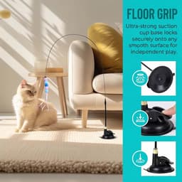 2 sets kattenspeelgoed van veren met zuignappen, plus 4 reservekoppen, vishengel voor kittens, binnenspeelgoed voor katten, interactief speelgoed voor katten (2) — thumbnail 5