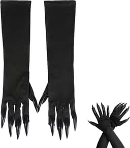 Handschoenen Halloween zwarte klauwen Halloween handschoenen klauwen vampier wolf vingernagels panter handschoenen heksenhandschoenen kat beast katten golves handschoen heks duivel poot voor — thumbnail 1