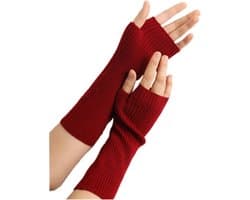 Kasjmier polswarmers armwarmers vingerloze ribgebreide handschoenen