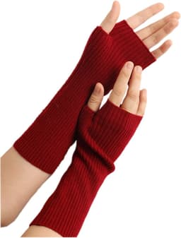 Kasjmier polswarmers armwarmers vingerloze ribgebreide handschoenen — thumbnail 1