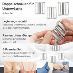 6 Bikini sluitingen metaal 2 cm, zonder naaien — thumbnail 5