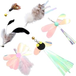 6 stuks reserveveren voor katten, speelgoed, kattenveer, gesorteerde veer, kat, interactief speelgoed, reserveveren voor kat met bel, grappige kattenstaaf voor vermaak (A) — thumbnail 1