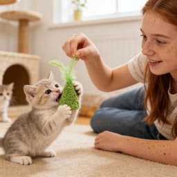 Interactief kattenspeelgoed, set van 2 kantelballen, actief met katten, voor keuken, woonkamer, kamer — thumbnail 4