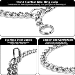 Thijox - Verstelbare Hondenketting 65 cm - Roestvrijstalen Metalen Halsband voor Grote en Middelgrote Honden - Veilig en Duurzaam voor Wandelen en Tra — thumbnail 3