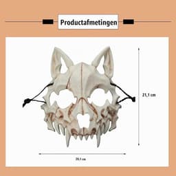 Skelet Masker Halloween, Hars Hond Schedel Beenderen Tanden Enge Horror Duivel Wolf Weerwolf Masker Half Masker voor Carnaval Fancy Dress Halloween Masker Skelet Chinless — thumbnail 2