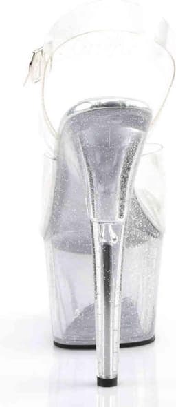 Pleaser - ADORE-708MMG Sandaal met enkelband, Paaldans schoenen - Paaldans schoenen - 40 Shoes - Transparant — thumbnail 4