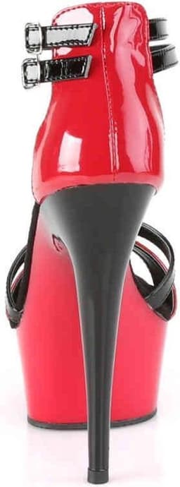 Pleaser - DELIGHT-663 Sandaal met enkelband - US 6 - 36 Shoes - Rood/Zwart — thumbnail 4