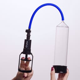 EasyToys - Penispomp met Grippomp - Penispompen - Penis Pomp - Sex Toys voor Mannen - Transparant met Blauw — thumbnail 2