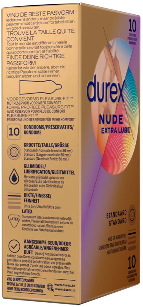 Durex Condooms Nude Extra Lube - 2 x 10 stuks - Voordeelverpakking — afbeelding 1
