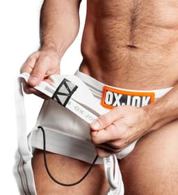 Oxjok Slingjock - Upthrust Slider Jockstrap - Ingebouwde Cockring - Met opbergvakje - White Snow L — thumbnail 4