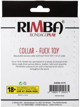 Rimba - Halsband - Collar Met Tekst - FUCK TOY - Siliconen - Zwart — thumbnail 5