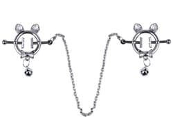 Kiotos - Kittenoortjes met Strik en Belletje - Tepelklemmen met ketting