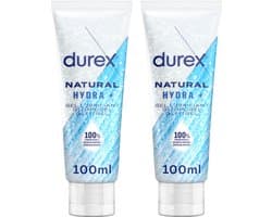 Durex Glijmiddel Natural Hydra+ 100% natuurlijk - 2 x 100 ml - Voordeelverpakking
