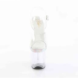 Pleaser - FLAMINGO808MLS Sandaal met enkelband, Paaldans schoenen - US 7 - 37 Shoes - Gebroken wit/Transparant — thumbnail 5