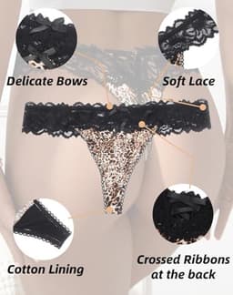 comeondear Strings voor Dames Sexy Kanten String Ademende Lage Slipjes voor Dames Stretch Slipjes Grote Maten Damesondergoed Damesslipjes Damesonderbroek Panties Underwear — thumbnail 7