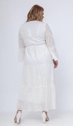 Boho Chic Bruidsjurk Kant V-Hals Korte Mouwen Patchwork Wit Elegante Trouwjurk Dames — thumbnail 5