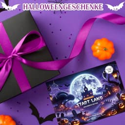 Griezelige Halloween Spelletjes voor Gezinnen - 50 Vellen Stad, Land, Rivier Quiz — thumbnail 2