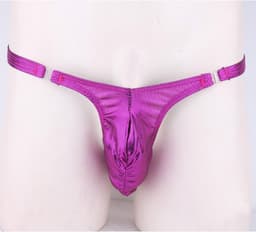 Glanzende Heren Jockstrap Lingerie Ondergoed Lage Taille Slip String Tanga — thumbnail 2