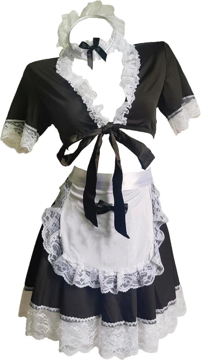 Frans Meisje Cosplay Kostuum Sissy Schort Set - Halloween & Speelse Lingerie — afbeelding 1