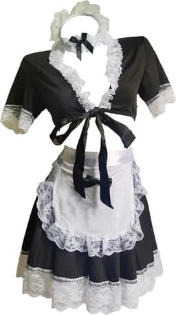 Frans Meisje Cosplay Kostuum Sissy Schort Set - Halloween & Speelse Lingerie — thumbnail 1