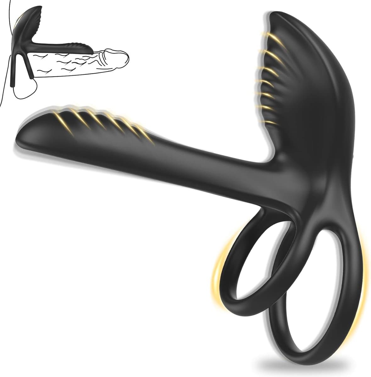 Daity Cockring Vibrerend voor Mannen – 10 Vibratiestanden met Afstandsbediening – Langer Volhouden & Ejaculatie Vertragen – Seksspeeltje voor Mannen – Zwart — afbeelding 1