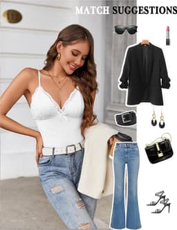 Linnen Top Zonder Mouwen met Kant - Casual & Sexy Zomer T-shirt voor Dames — thumbnail 4