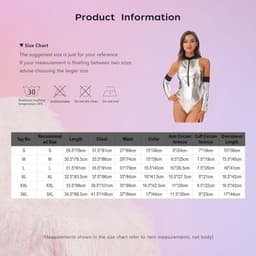 Dames Catsuit Lakleer Glitter Jumpsuit met Rits Rave Festival Bodysuit — thumbnail 2